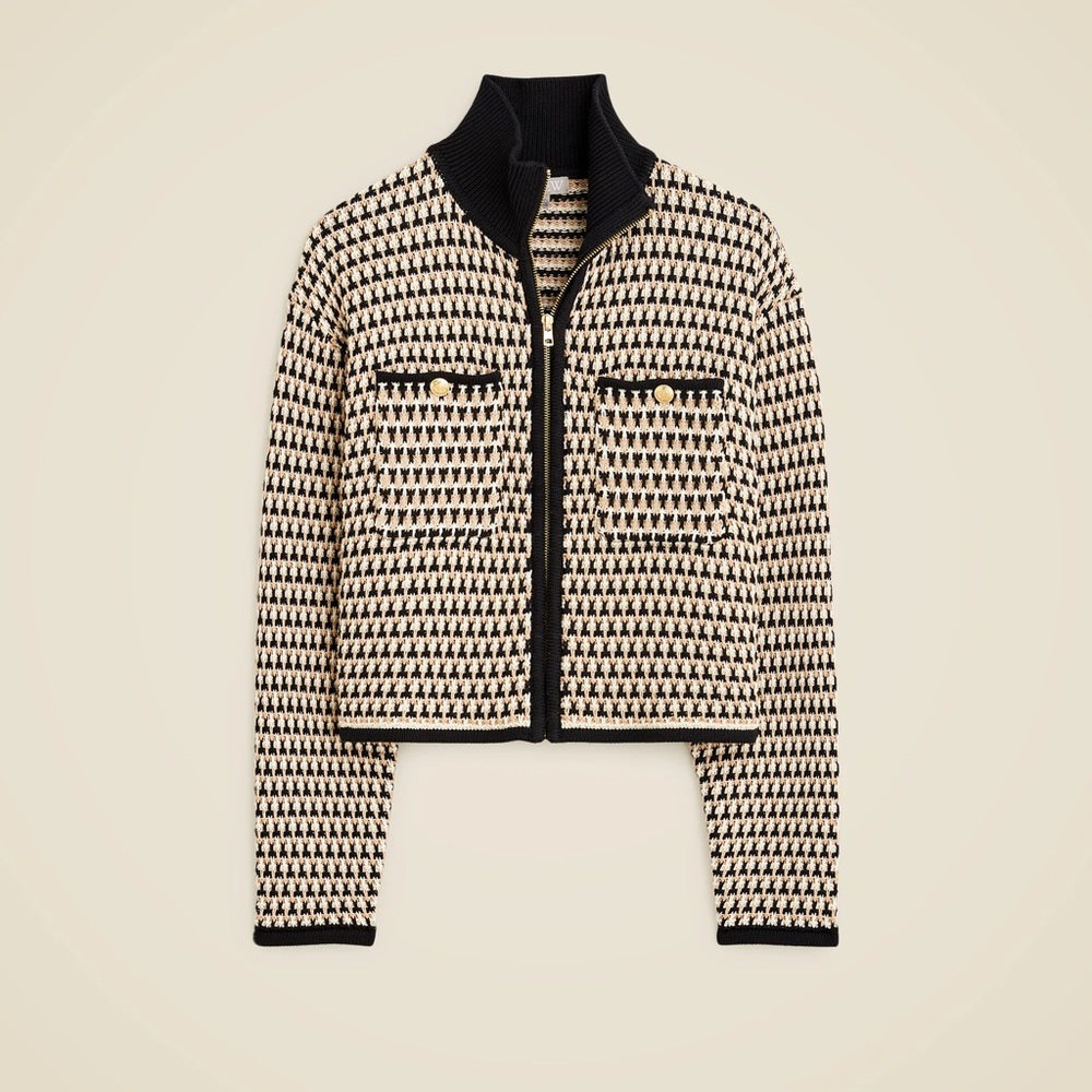 NWT J. Crew Jacquard Sweater Jacket Size Large